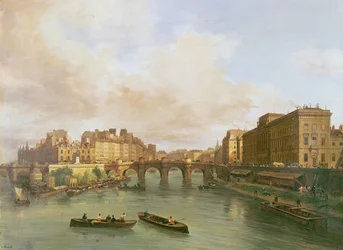 A Pont Neuf, Ile de la Cite, Párizs pénzverde és Conti rakpart, 1832